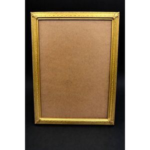 Vintage Brass Picture Frame with Glass Ornate Detail Tabletop